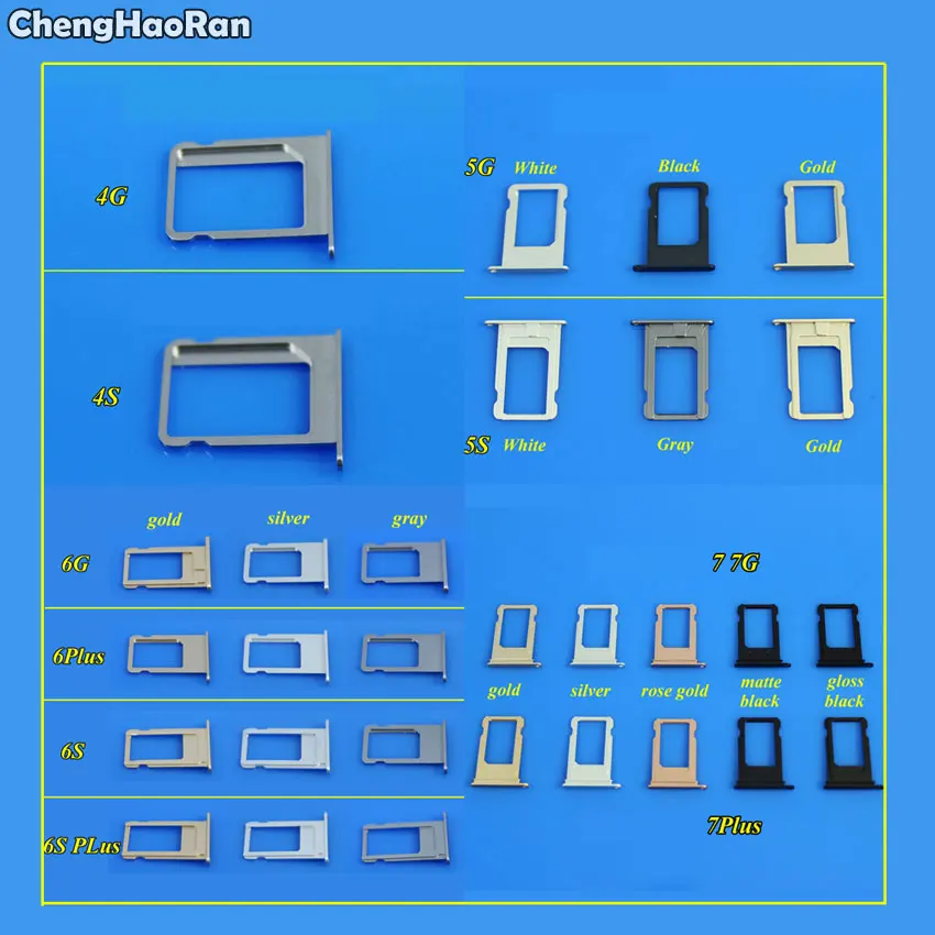 ChengHaoRan 1 шт. лоток для SIM карты держатель Слот Сменный Адаптер iPhone 4 4G Φ 5 6 6plus