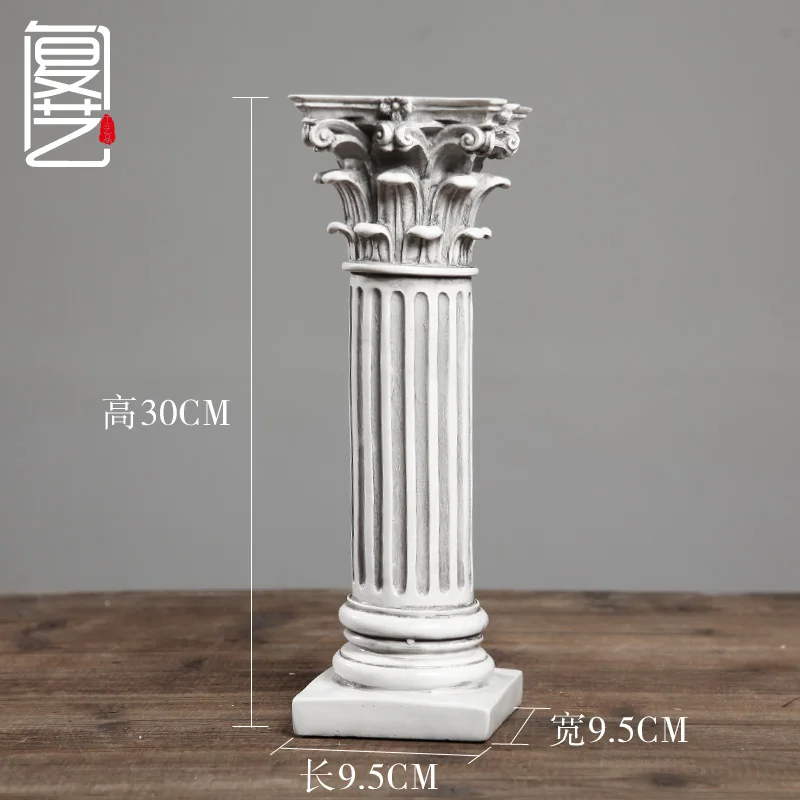 Roman column Винтажная римская Скульптура солдата, греческая мифологическая фигура, ретро декоративная статуя, средневековая доспехи, статуя Божья статуя, полимерная кукла, Декор - Цвет: Roman column