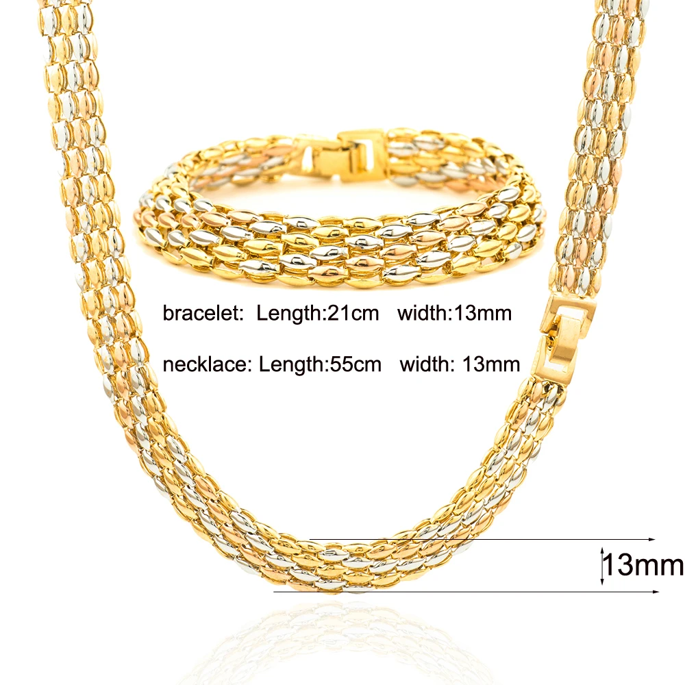 Модные женские ювелирные наборы Ethlyn золотого цвета ожерелье/браслет с золотым