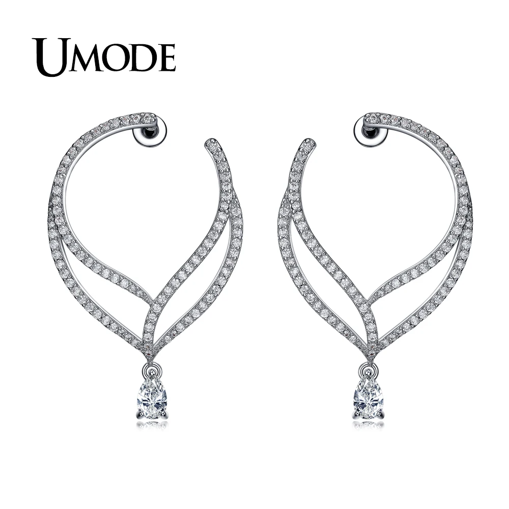 Женские серьги подвески в виде листиков цвет белое золото|earrings for|earrings for women