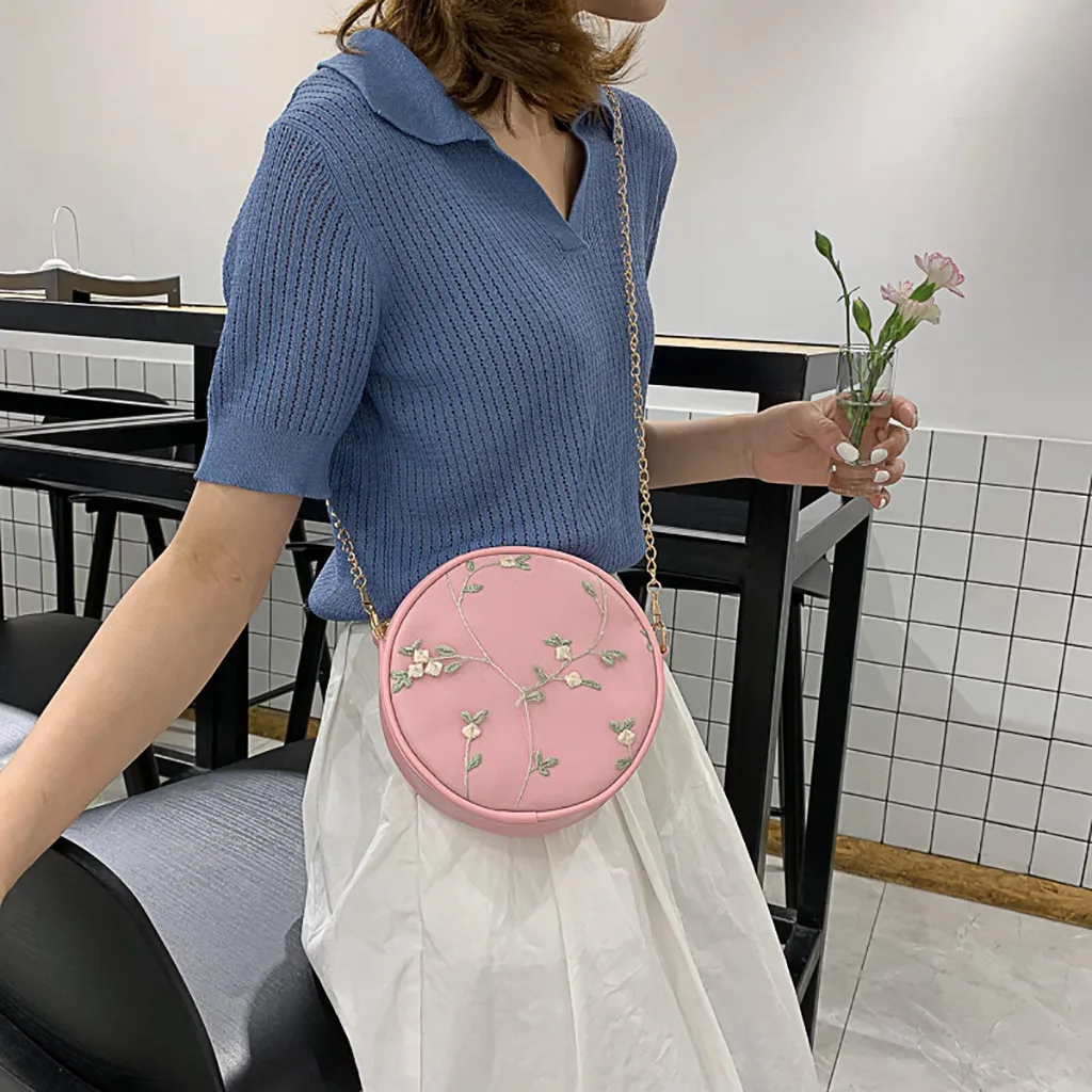 Женская сумка-мессенджер с принтом повседневная круглая сумка через плечо