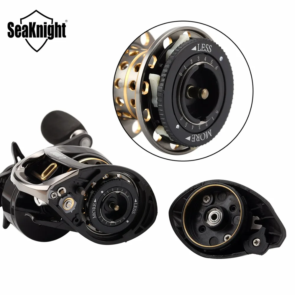 SeaKnight Luna Baitcasting Рыбалка катушка 12BB 5.0 кг 7.6: 1 высокая Скорость отношение супер свет литья Катушка C60 углерода Волокно fishng колеса