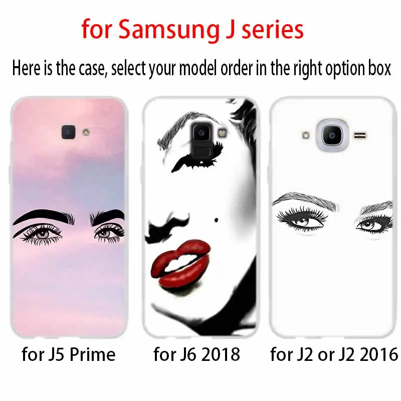 Чехол для макияжа ресниц и губ Samsung J8 J4 J6 Plus 2018 J5 J3 J7 2017 EU 2016 Prime силиконовый чехол