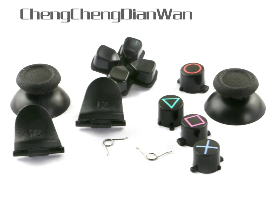 ChengChengDianWan 5 компл./Лот черный 3D Аналоговый джойстик cap L2 R2 L1 R1 с пружинной D pad набор