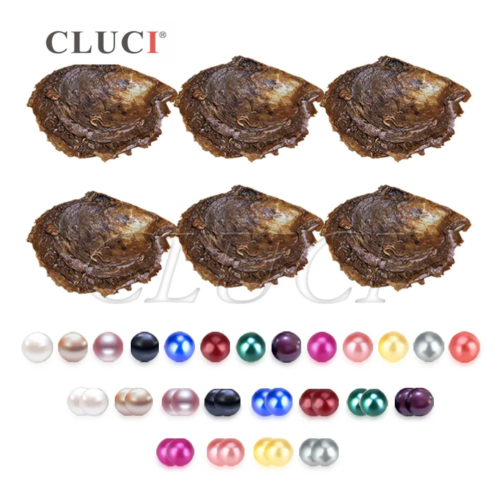 CLUCI 90 шт. 7-8 мм радуга Akoya устрицы с жемчугом смешать 13 цветов большой пакет для жемчувечерние один и близнецы жемчуг в Oyster