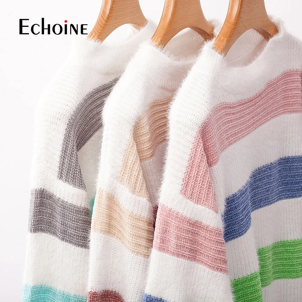 Повседневный женский свитер в Радужном стиле модель сезона осень-зима 2019 года