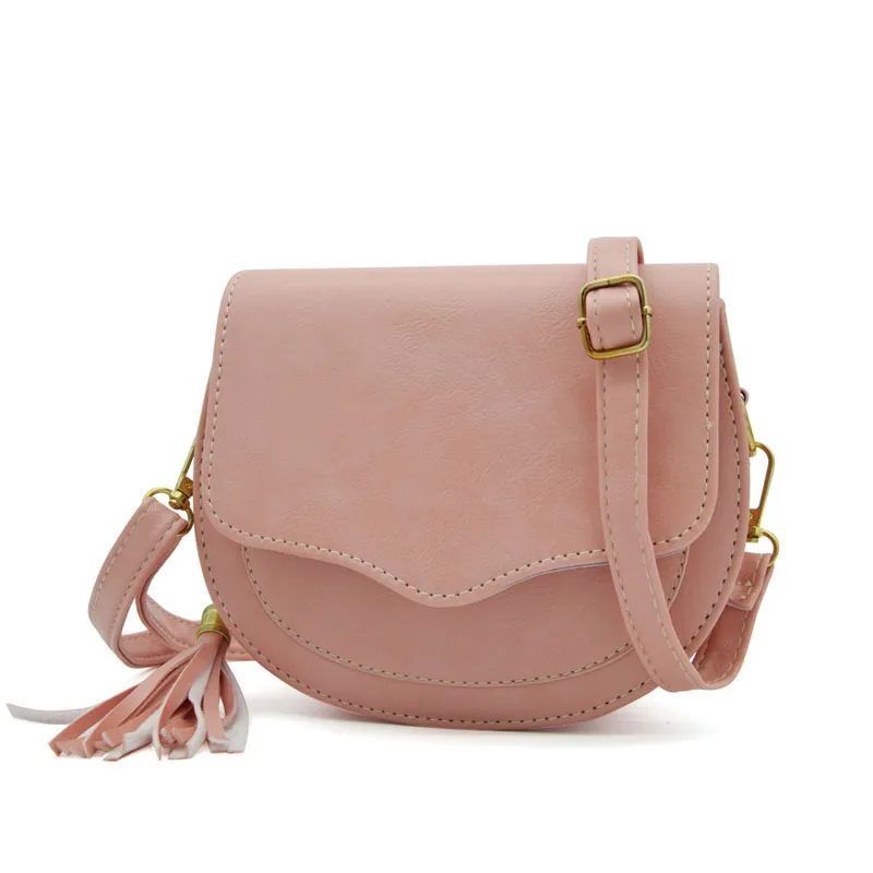 New Arrival Women Preppy Style Circular Shoulder Bags Korean Tassel Woman Messenger Bag Girl's Small Saddle Cross Body | Багаж и сумки