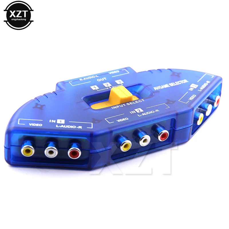 Горячая Распродажа 1 шт. синий 3 портовый видеопереключатель для игр AV сигнальный