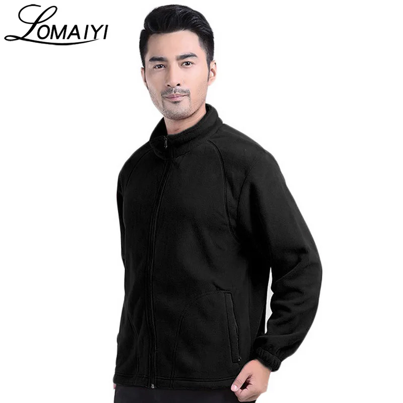 LOMAIYI 2017 повседневная мужская куртка из флиса толстая теплая дышащая черная