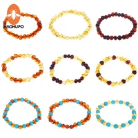 haohupo 16 styles natural amber bracelets for baby adult elastic jewelry gifts baltic amber beads women stretch bijoux pulsera