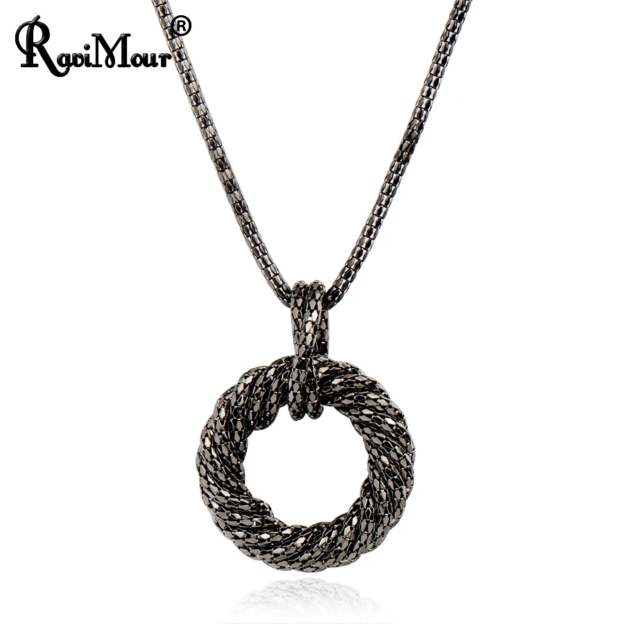Женское длинное ожерелье с цепочкой Массивное колье золотистого/серебристого