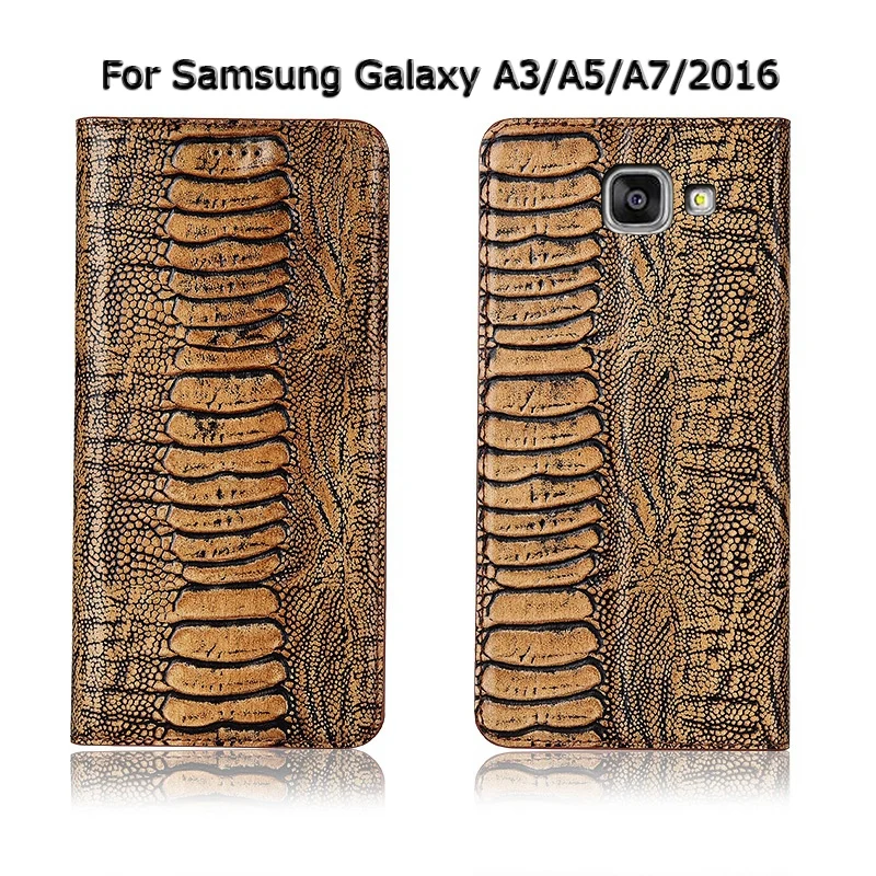 Топ из натуральной коровьей кожи Магнитный чехол для samsung Galaxy A3 A5 A7 подставка Флип Ретро чехол для телефона чехол