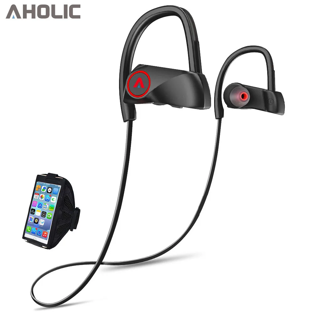 black and armband D200 беспроводные наушники Bluetooth наушники IPX7 водонепроницаемая Спортивная гарнитура с шейным швом шумоподавление стерео наушники для xiaomi - Цвет: black and armband