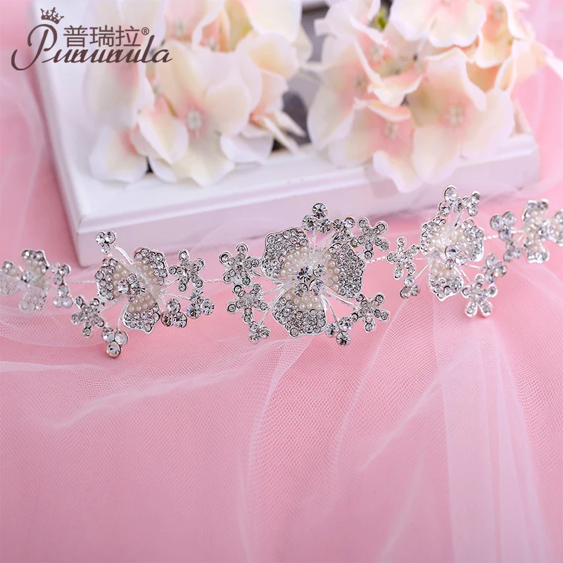 Шарм Цветок Наборы свадебных ювелирных изделий горный хрусталь Имитация Перл