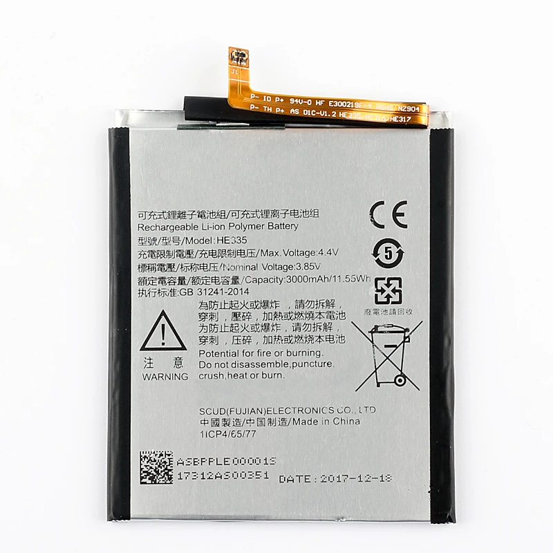 Оригинальный аккумулятор для телефона HE335 NOKIA 6 TA-1000 TA-1003 TA-1021 3000 мАч | Мобильные