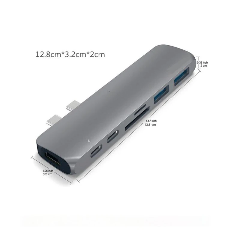 Новейшая мода Горячая 7 в 1 адаптер док-станция с 4K HDMI PD USB 3,1 type-C концентратор Micro SD/TF порт Зарядка для MacBook Air Pro