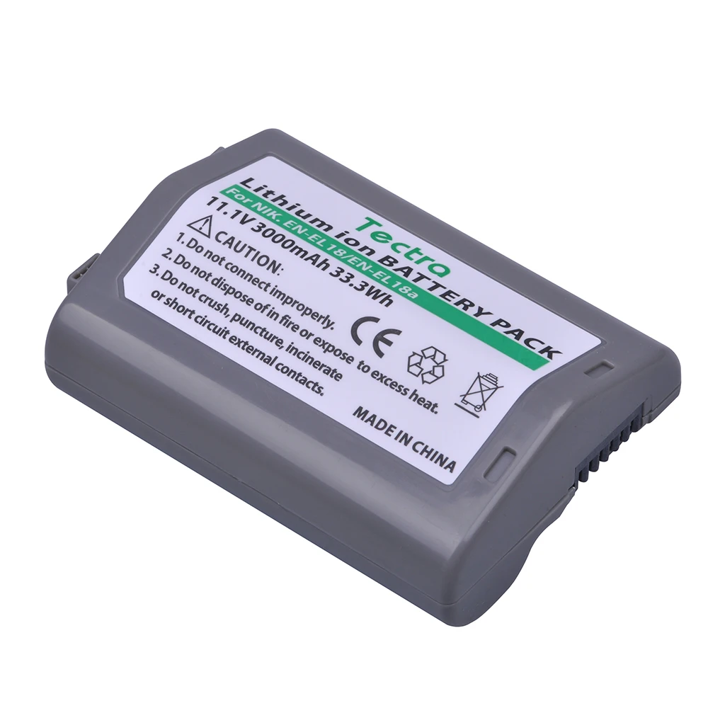 Tectra 3Pcs 3000mAh EN EL18 EL18a Аккумулятор для Nikon D5 D4 D4S Camera MH 26 ENEL18 ENEL18a Battery|Цифровые
