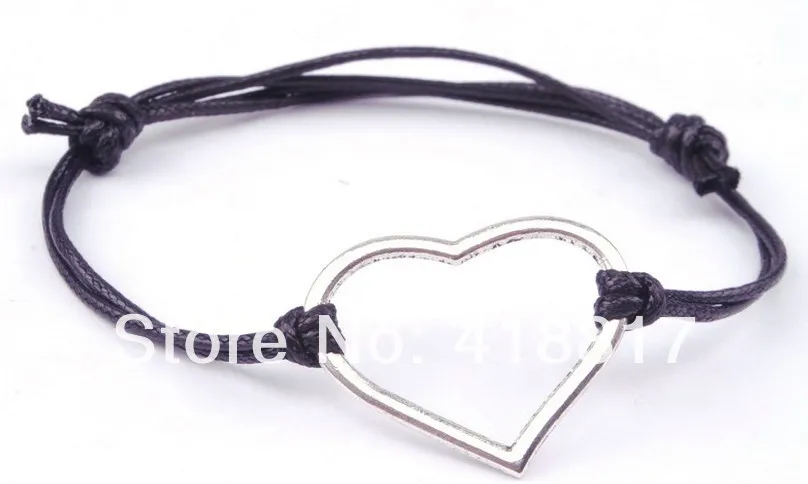 Микс 8 видов цветов модные в форме сердца браслет принт милые возлюбленные Ручной Работы Регулируемый 60