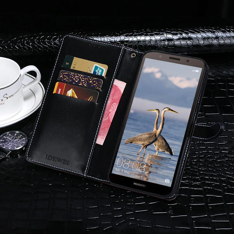 IDEWEI для huawei Y5 Prime 2018 чехол Роскошный книжка из искусственной кожи премьер