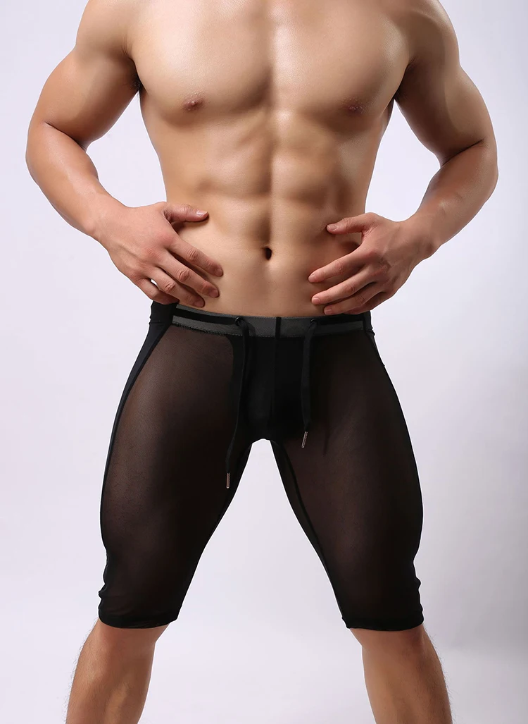 2016 новое поступление мужская мода сексуальные прозрачные нейлоновые шелк льда в