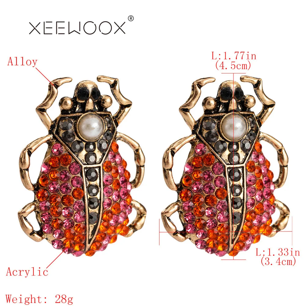 XEEWOOX 2019 Новая Винтажная звезда насекомых серьги крутой Жук Эффектные Оптовая
