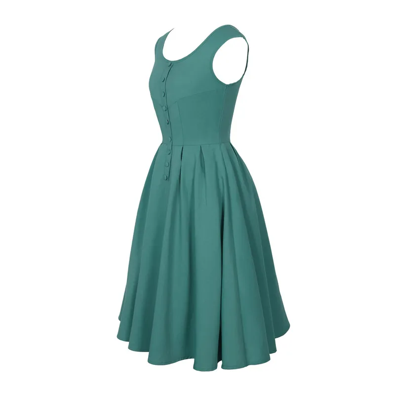 2017 New Simple Design Housewife Summer Casual Vintage Dress Pin Up Office Lady Vestidos | Женская одежда