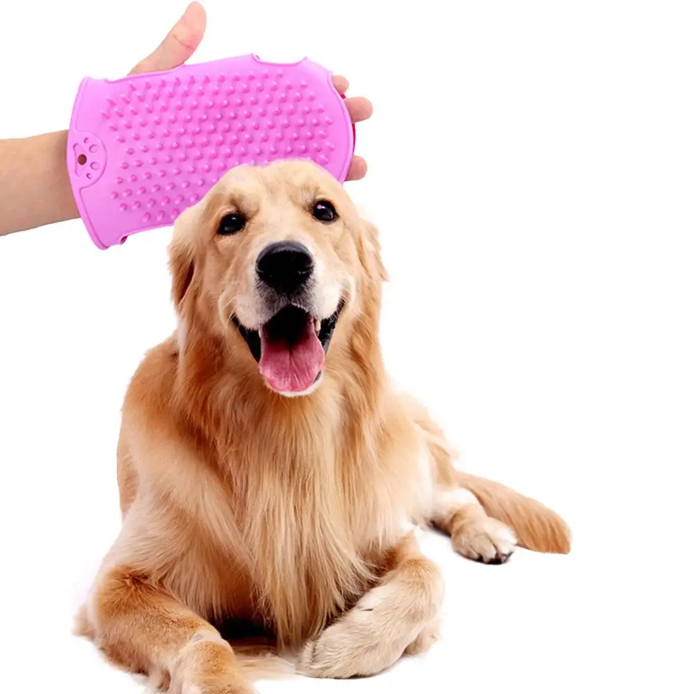 Pet Dog Grooming Gloves Cat Beauty Massage Hair Cleaning Bathing Silicone Bath Brush Supplies 20E |