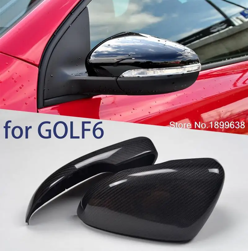 1:1 Replacement Carbon Fiber Rear View Mirror Cover For Volkswagen Golf 6 R20 2008 - 2012 Without LaneAssit | Автомобили и