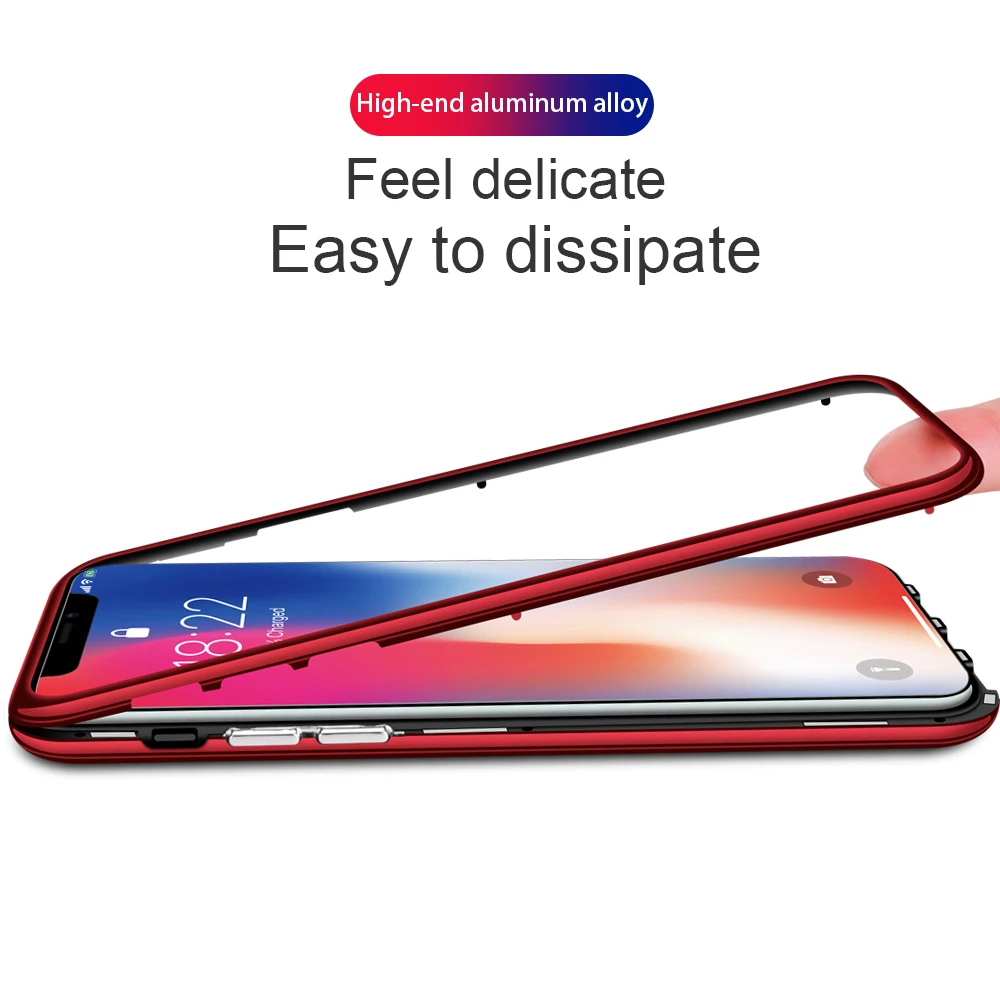 Magnetic Marbling Case For Iphone X XR XS Max Luxury Toughened Glass Hard PC Bakc Cover Coque Fundas | Мобильные телефоны и