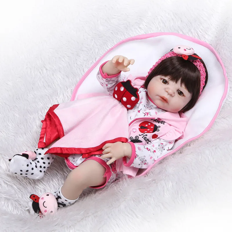 Кукла Reborn Baby 55 см полностью силиконовая 22 дюйма Реалистичная виниловая для