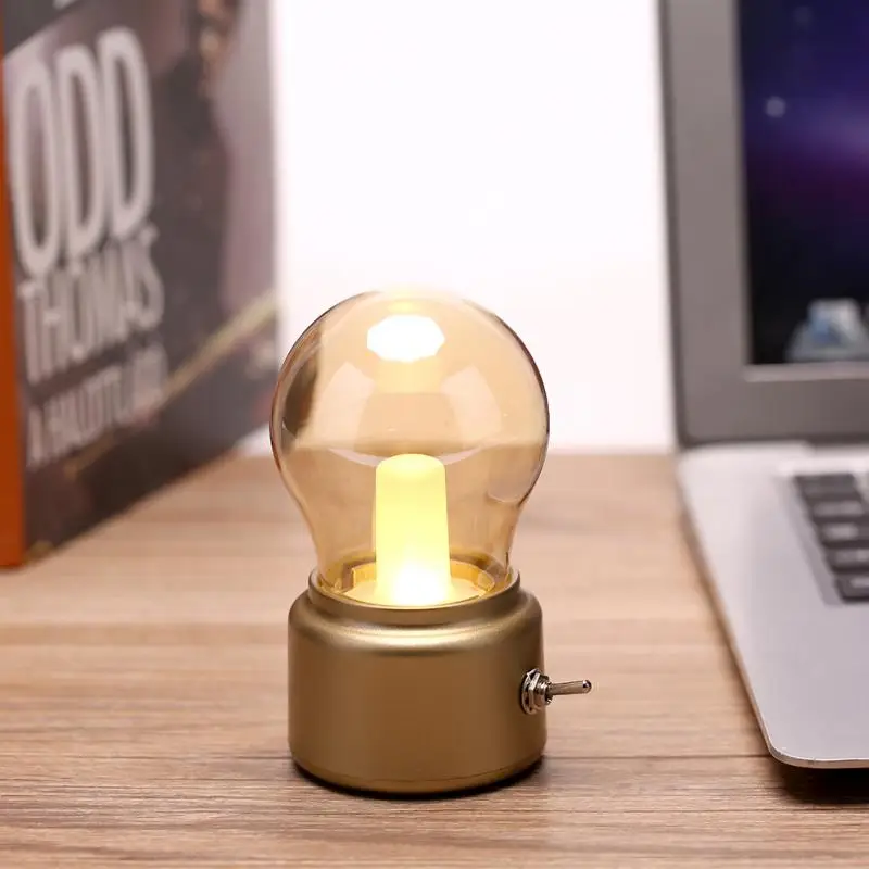Светодиодный Ночной светильник 5W USB аккумуляторная Ночная лампа ретро прикроватная настольная лампа - Испускаемый цвет: Gold