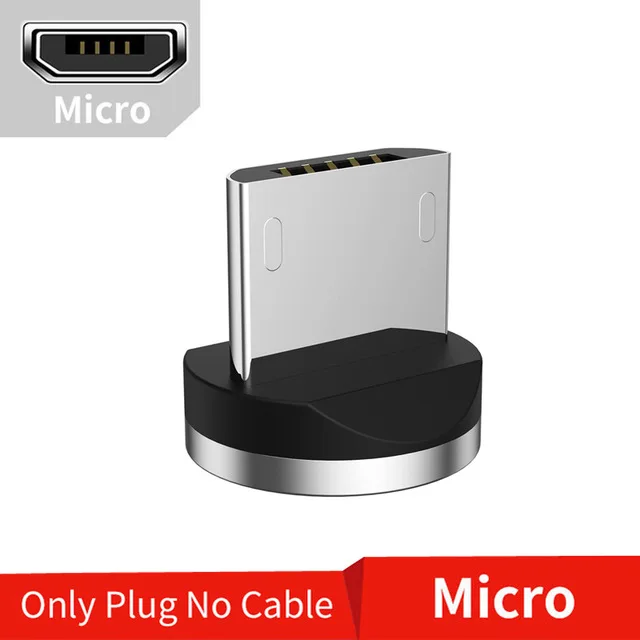 Suhach 1 м 2 м Магнитный светодиодный кабель Micro usb type C Магнитный usb кабель для зарядки iPhone X 7 8 XS Max XR huawei samsung xiaomi LG - Цвет: Only Micro Plug
