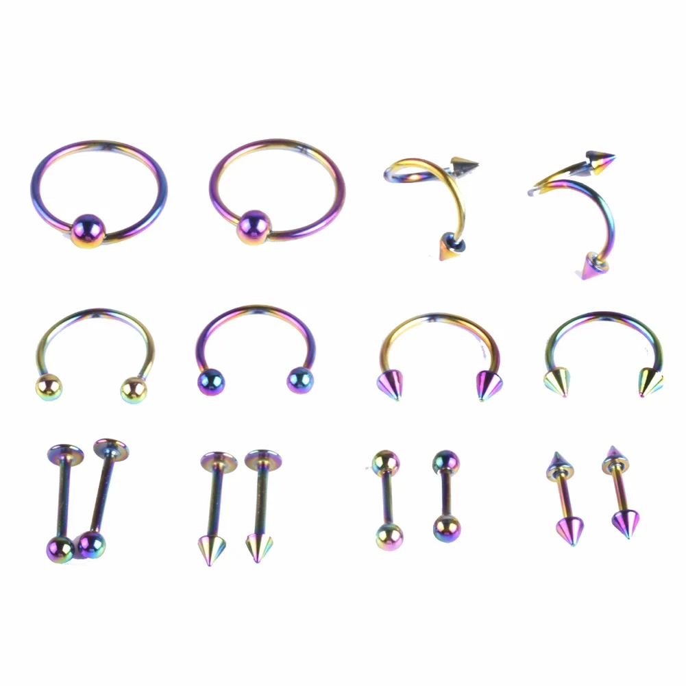 Серьги-гвоздики из нержавеющей стали для пирсинга сегментное кольцо носа губ