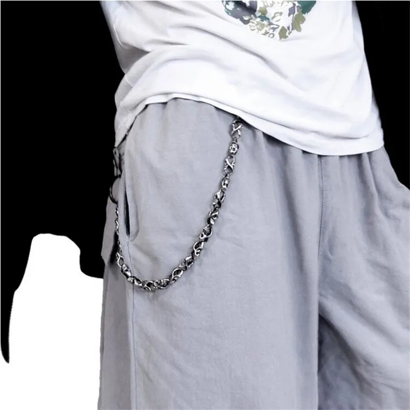 Ремень со скелетом мужской модный пояс цепочка в стиле панк/хип хоп