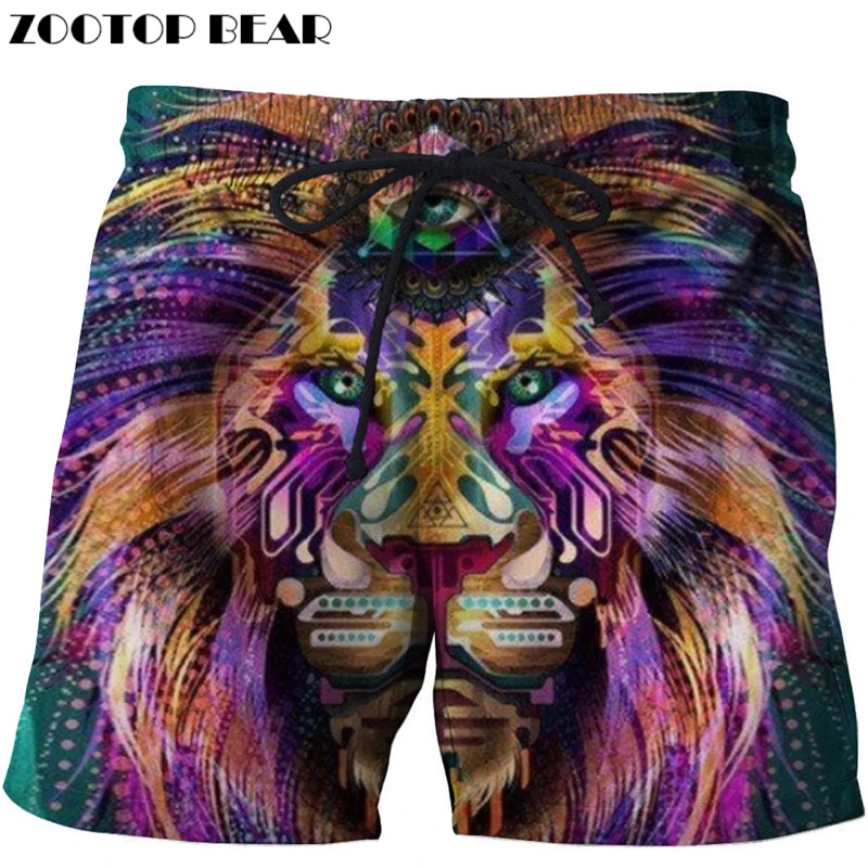 

3d Anime Lion Beach Shorts Masculino Men Swimwear Funny Board Shorts Plage Quick Shorts Streetwear Drop Ship ZOOTOP BEAR