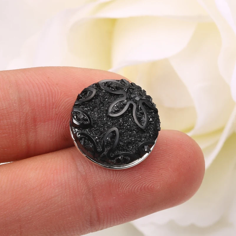 10 шт/партия черная заколка-цветок из смолы ювелирные изделия 18 мм Камея застёжка