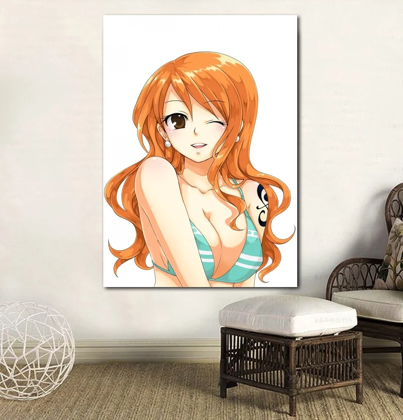 One Piece Nami аниме постер холст печать домашний декор настенное искусство без