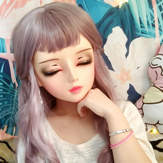(Mian 05) Женская милая девочка каучуковая полуголовая Kigurumi BJD маска для косплея