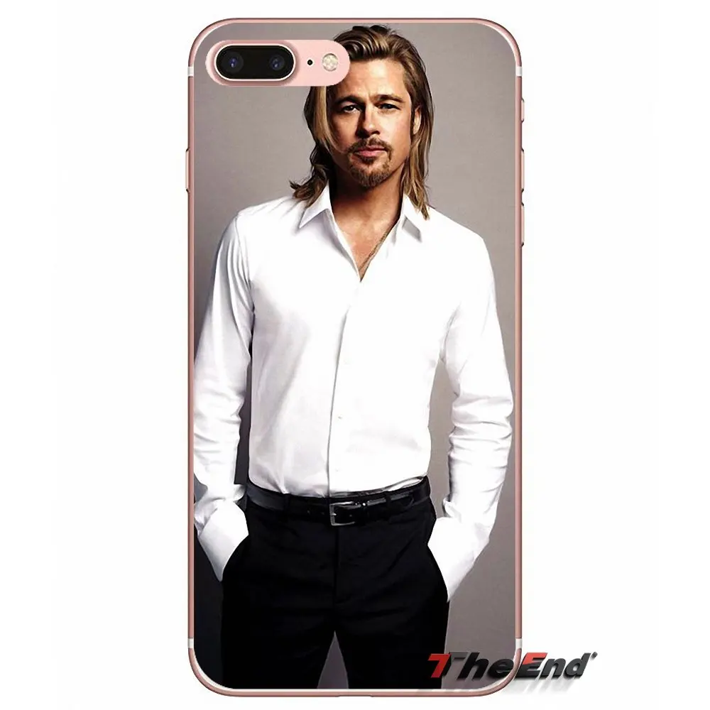 Для iPhone X 4 4S 5 5S 5C SE 6 6S 7 8 Plus Samsung Galaxy J1 J3 J5 J7 A3 A5 2016 2017 Брэд Питт суперзвезда Мужской