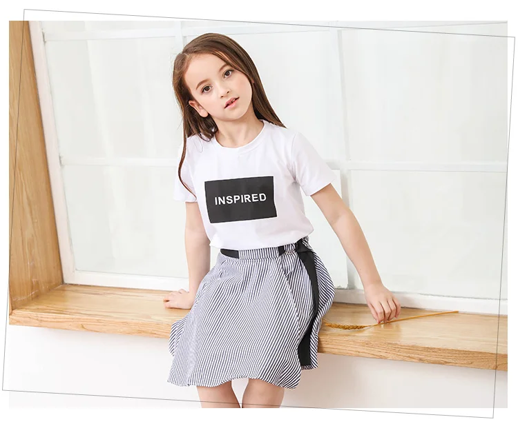 Комплект из 2 предметов комплекты одежды для девочек подростков белая футболка с