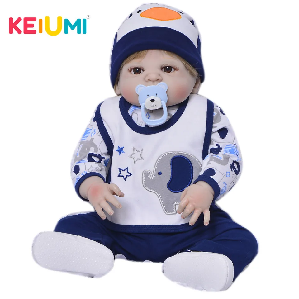 Реалистичная силиконовая виниловая Кукла Reborn Menino KEIUMI 23 дюйма для младенцев 57 см с