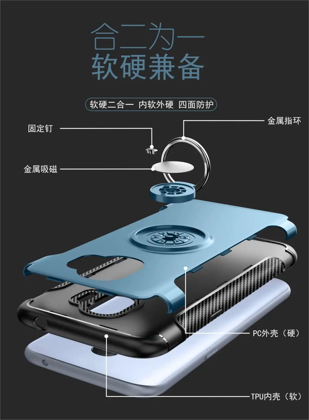 Чехол для Samsung Galaxy J2 Pro (2018)/J2 (2018) противоударный гибридный защитный чехол SM-J250 с