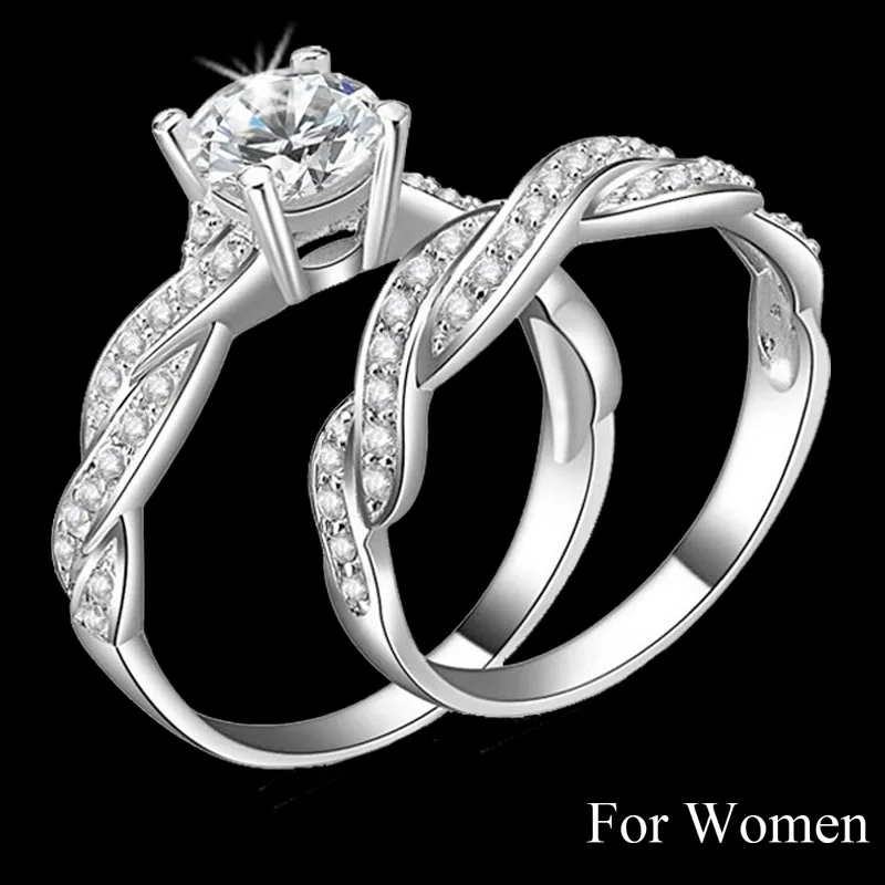 Кольца для пар His/Her Infinity, женские, кубический цирконий, мужские, нержавеющая сталь, годовщина, обещание, обручальные кольца, наборы