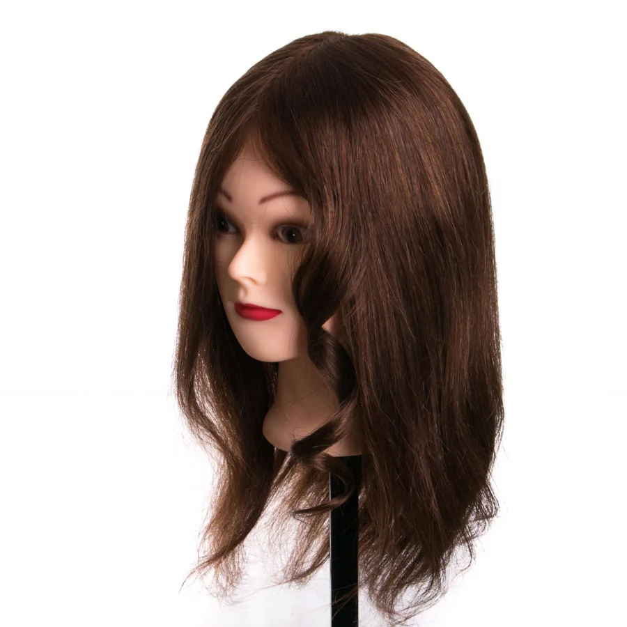 Настоящие человеческие волосы голова куклы для парикмахеров учебная