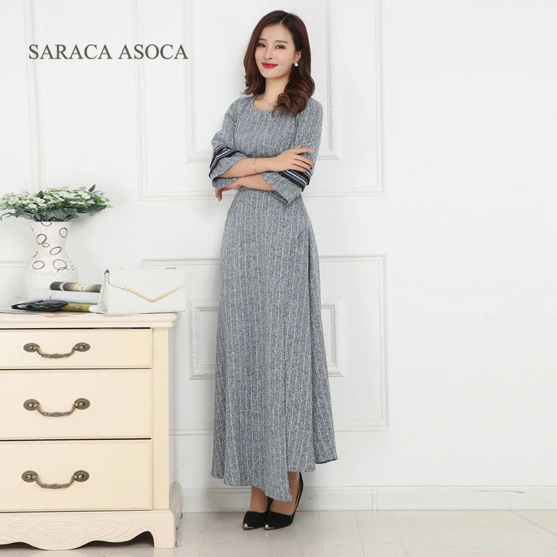 Модное цельнокроеное платье сезон весна-осень женское облегающее с длинными