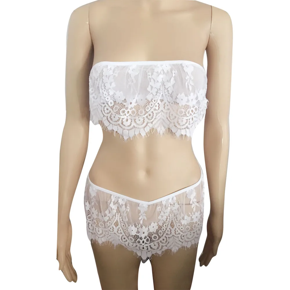 

Lingerie Women Underwear Babydoll Sleepwear Lace Bra Dress G-string Set pijama mujer pyjama shorts sets