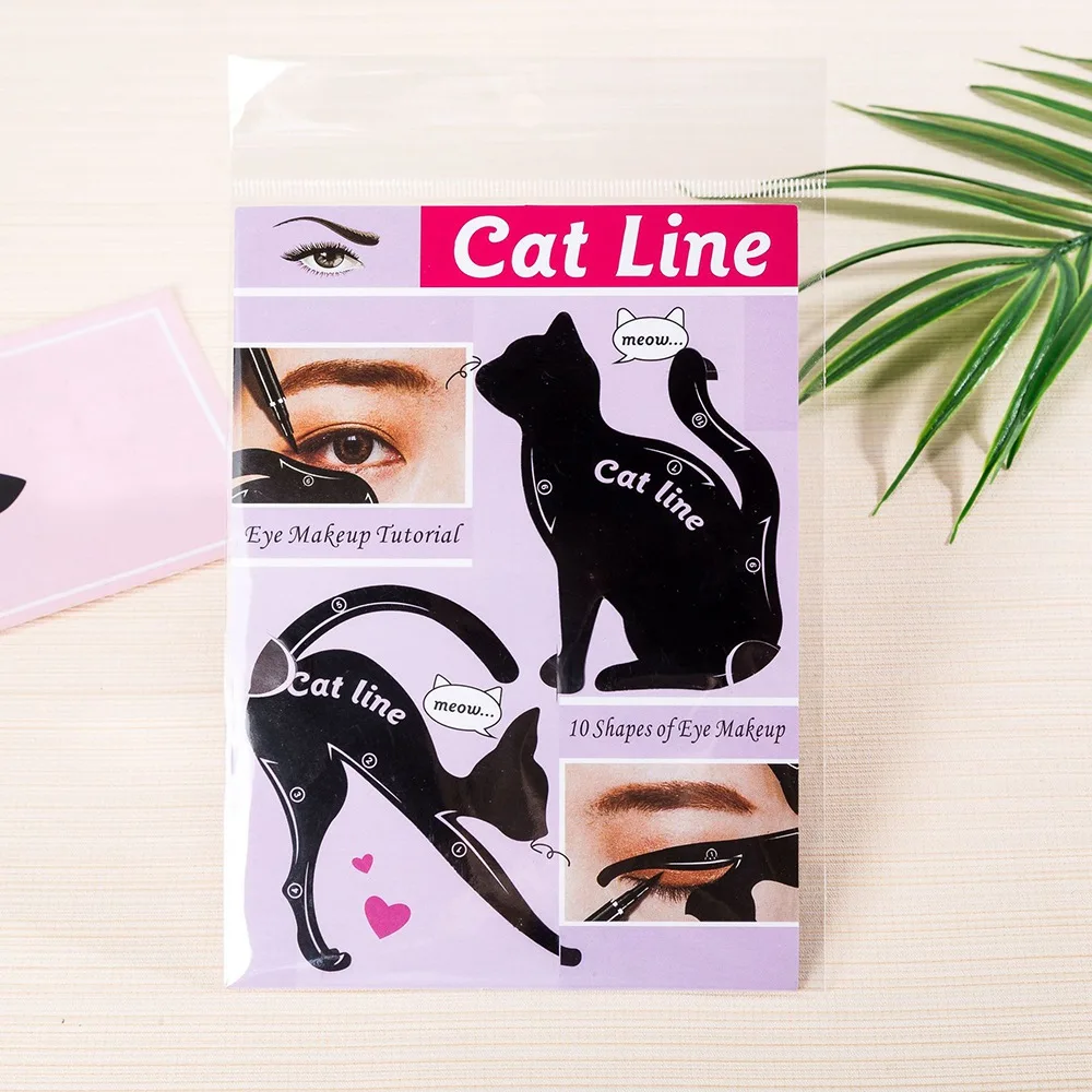 2Pcs Pro Eye Liner Makeup Cat Line Eyeliner Stencil Easy Wear Model Eyebrow Eyes Template Shaper Tool Hot | Красота и здоровье