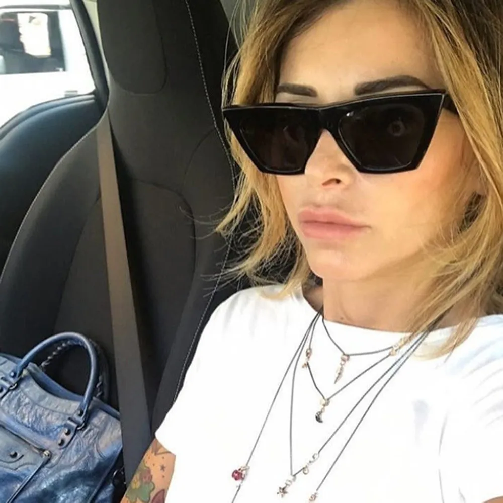 

luxury glasses Women Ladies Oversized Sunglasses Vintage Retro Cat Eye Sun Glasses gafas de sol mujer