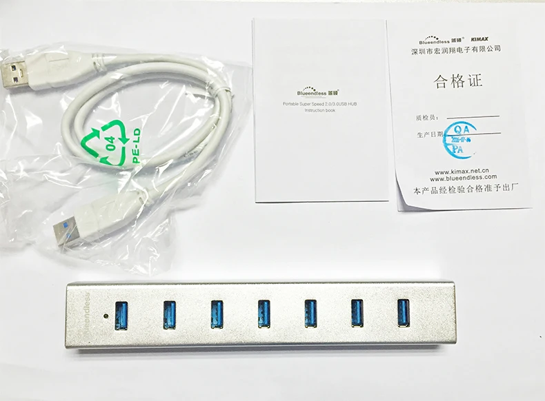 Новое поступление! 4 порта алюминиевый с usb кабелем USB 3 0 концентратор для флеш