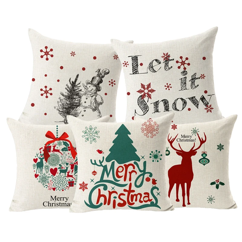 Comwarm Рождественский Декор для домашнего дивана льняная Наволочка на подушку